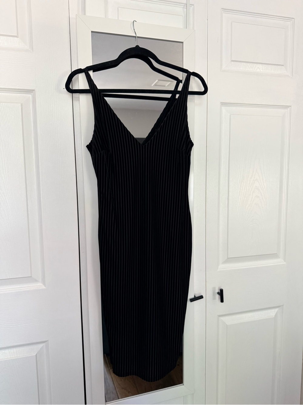 Black V-Neck Slip Dress - Women
